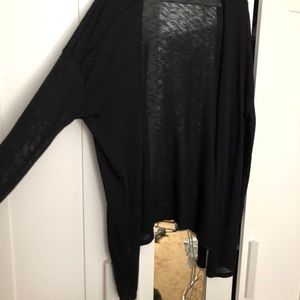 black semi sheer cardigan